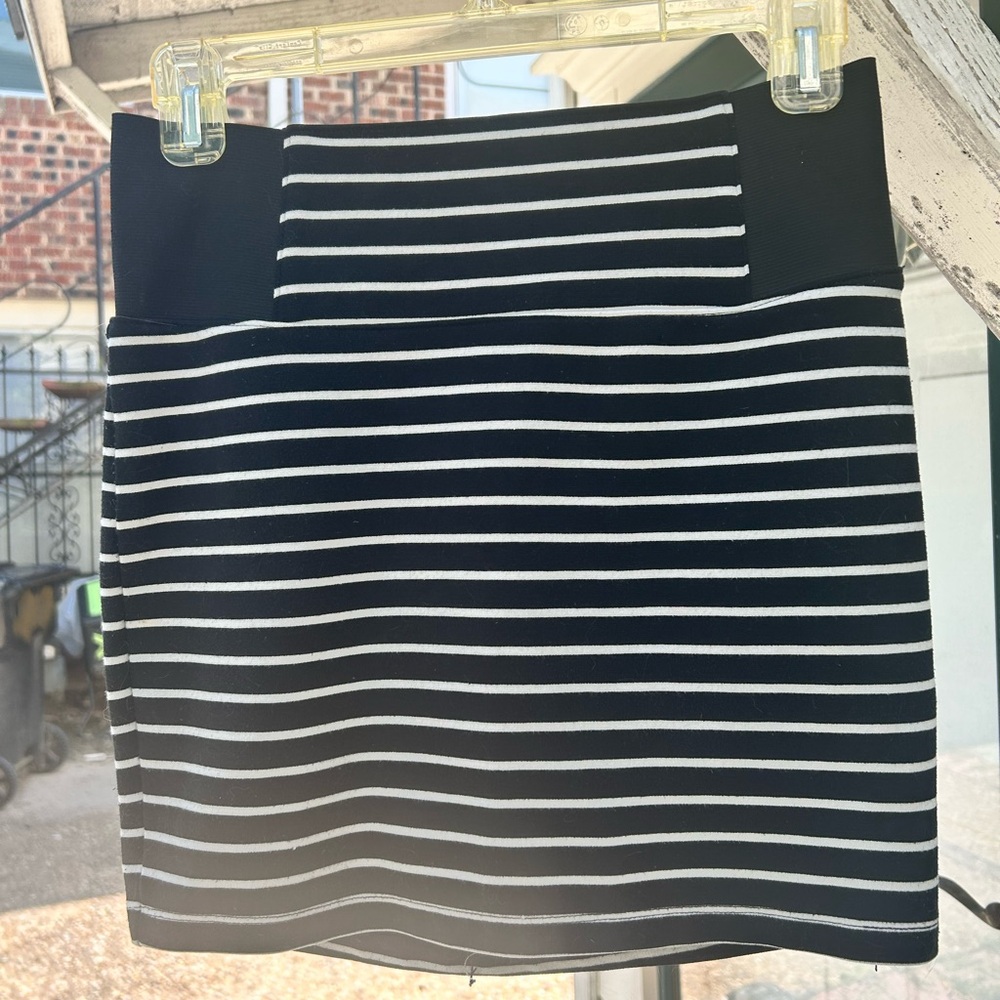 Charlotte Russe Black and White Striped Mini Skirt